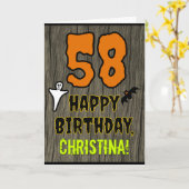 58ste verjaardag: Spooky Halloween Thema, aangepas Kaart (Gele Bloem)