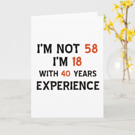 58ste verjaardagsdesign kaart (Gele Bloem)