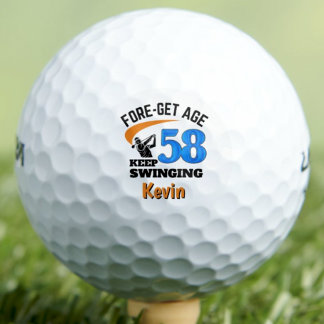 58th Birthday Golf Gift Cool Keepsake Blue Golfballen