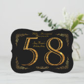 58th, Birthday party 58th, geweldige Gatsby, zwart Kaart (Staand voorkant)