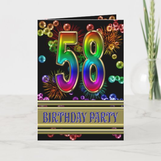 58th Birthday party Invitation (Voorkant)
