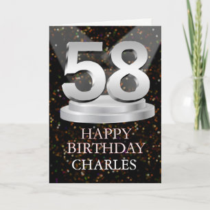 58th Birthday Spotlights Voeg een naam toe Kaart
