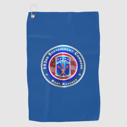 593e duurzaamheidsopdracht "Verzekerde rust" Golfhanddoek (Voorkant)