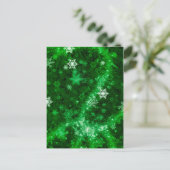 597 DEEP RICH GREENS WHITE WINTER FROST SNOWFLAKES BRIEFKAART (Staand voorkant)