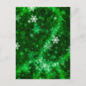 597 DEEP RICH GREENS WHITE WINTER FROST SNOWFLAKES BRIEFKAART (Voorkant)