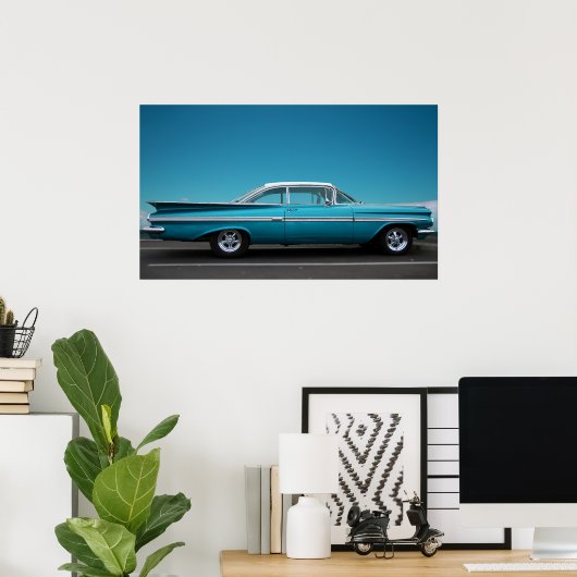 "59 Chevy in Blue Poster (Thuiskantoor)