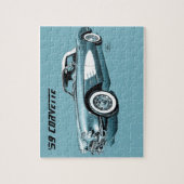 59 Corvette Blue Background Legpuzzel (Verticaal)