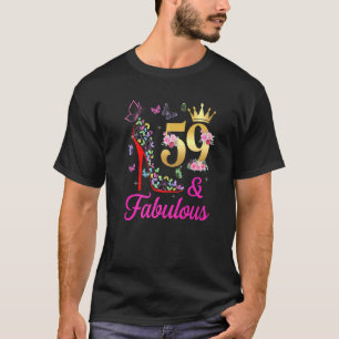 59 en Fabulous 59 jaar oude 59e dag Butterflies Hi T-shirt