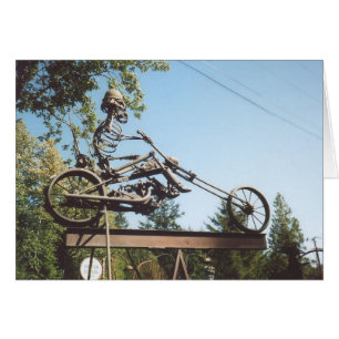 59. IJzeren motorfiets en skelet
