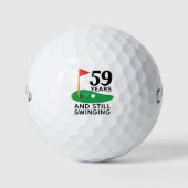 59 jaar en nog steeds swingende grappige 59e verja golfballen (Voorkant)