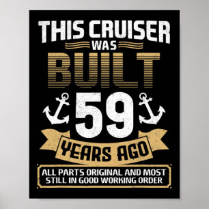 59 Jaar Geleden Gebouwd Vintage 59 Jaar Oud 59e Ve Poster