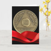59 jaar Happy Jubileum AA Coin Red Ribbon Kaart (Gele Bloem)