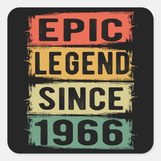 59 jaar oud Bday 1966 Epic Legend 59ste verjaardag Vierkante Sticker (Voorkant)