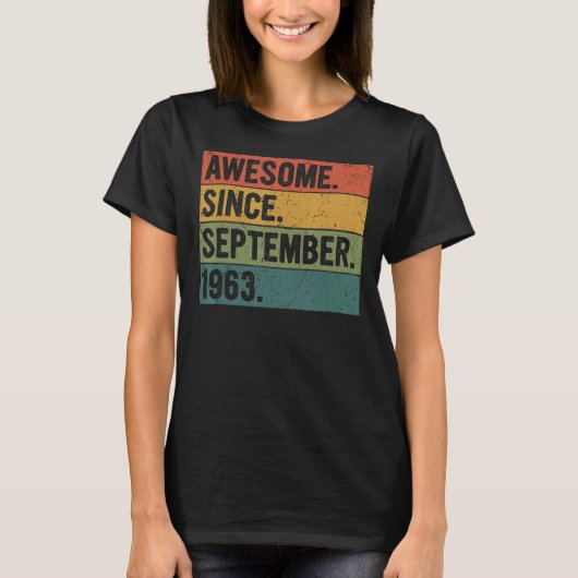 59 jaar oud Geweldige sinds september 1963 59e str T-shirt (Voorkant)