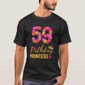 59 Jaar Oud Verjaardag Prinses Bloem Haar Mijn 59e T-shirt (Voorkant)
