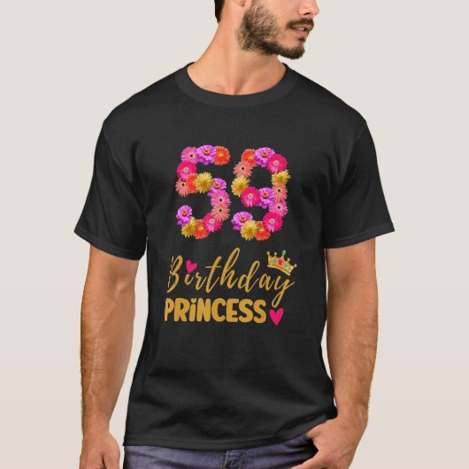 59 Jaar Oud Verjaardag Prinses Bloem Haar Mijn 59e T-shirt (Voorkant)