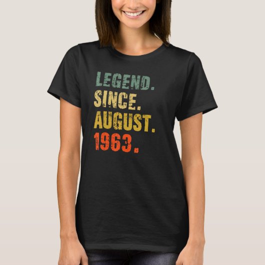 59 jaar oude 59e verjaardag Legende sinds augustus T-shirt (Voorkant)