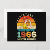 59 jaar oude Bday 1966  59ste verjaardag vrouwen Briefkaart (Voorkant / Achterkant)