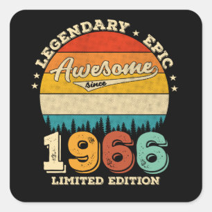59 jaar oude Bday 1966 Geweldige 59e verjaardagsca Vierkante Sticker
