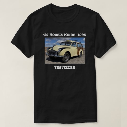 "59 Minor Traveller 1000 Woody op een T-shirt (Design voorkant)