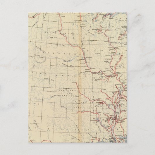 59 Navigeerbare rivieren, routes 1890 Briefkaart (Voorkant)