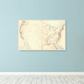 59 Navigeerbare rivieren, routes 1890 Canvas Afdruk (Insitu (Houten vloer))