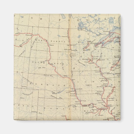 59 Navigeerbare rivieren, routes 1890 Magneet (Voorkant)