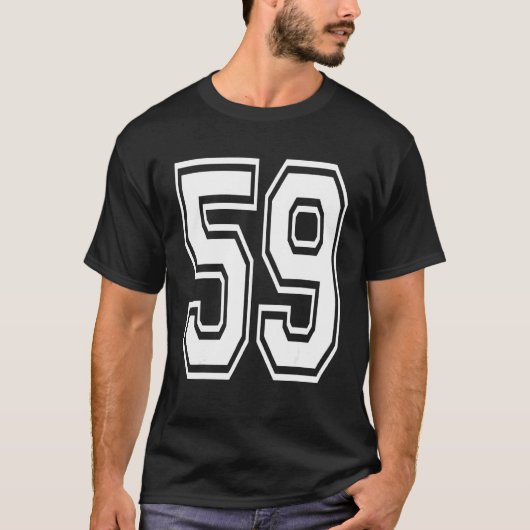 59 Verjaardag College nummer T-shirt (Voorkant)