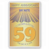 59 Year | Golden Ray 12 Step CUSTOM NAME Sticker (Voorkant)