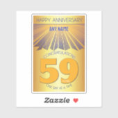 59 Year | Golden Ray 12 Step CUSTOM NAME Sticker (Vel)