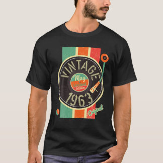 59 Years Birthday Man 1963 May Turntable Antique V T-shirt