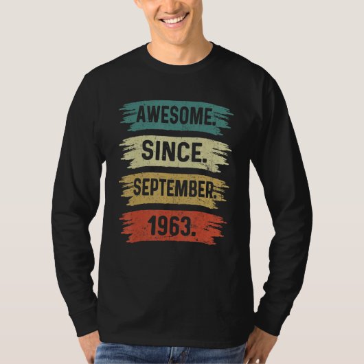 59 Years Old  Awesome Since September 1963 59th T-shirt (Voorkant)