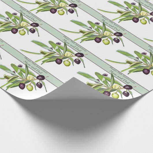 59e bruiloft Jubileum Olive Cadeaupapier (Hoek)
