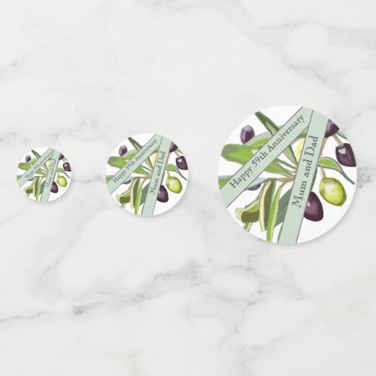 59e bruiloft Jubileum Olive Confetti (Voorkanten)