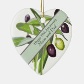 59e bruiloft Jubileum Olive Keramisch Ornament (Rechts)