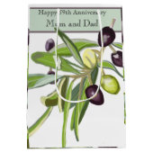 59e bruiloft Jubileum Olive Medium Cadeauzakje (Achterkant)