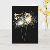 59e jaarsparklers op zwart kaart (Gele Bloem)