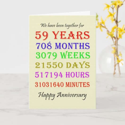 59e Jubileum-mijlpalenkaart Kaart (Gele Bloem)