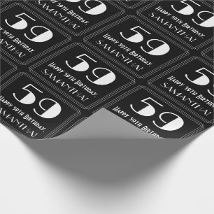59e verjaardag - Art Deco geïnspireerd look "59",  Cadeaupapier