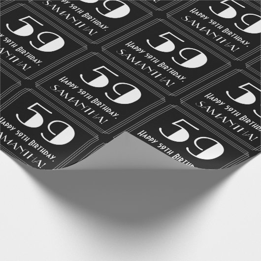 59e verjaardag - Art Deco geïnspireerd look "59",  Cadeaupapier (Hoek)