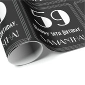 59e verjaardag - Art Deco geïnspireerd look "59",  Cadeaupapier (Rol Hoek)