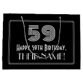 59e verjaardag — Art Deco geïnspireerd look "59" & Groot Cadeauzakje (Achterkant)