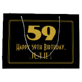 59e verjaardag — Art Deco geïnspireerd look "59" & Groot Cadeauzakje (Achterkant)