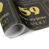 59e verjaardag - Art Deco geïnspireerde look "59"  Cadeaupapier (Rol Hoek)