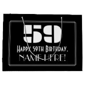 59e verjaardag ~ Art Deco Geïnspireerde look "59" Groot Cadeauzakje (Achterkant)