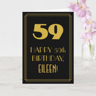 59e verjaardag ~ Art Deco geïnspireerde look "59"  Kaart