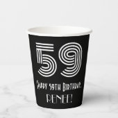 59e verjaardag — Art Deco Geïnspireerde look "59"  Papieren Bekers (Achterkant)