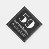 59e verjaardag ~ Art Deco Geïnspireerde look "59", Servet (Hoek)