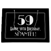 59e verjaardag: Art Deco geïnspireerde stijl "59", Groot Cadeauzakje (Voorkant)