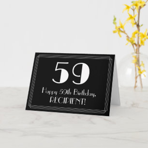 59e Verjaardag ~ Art Deco Geïnspireerde Uiterlijk Kaart